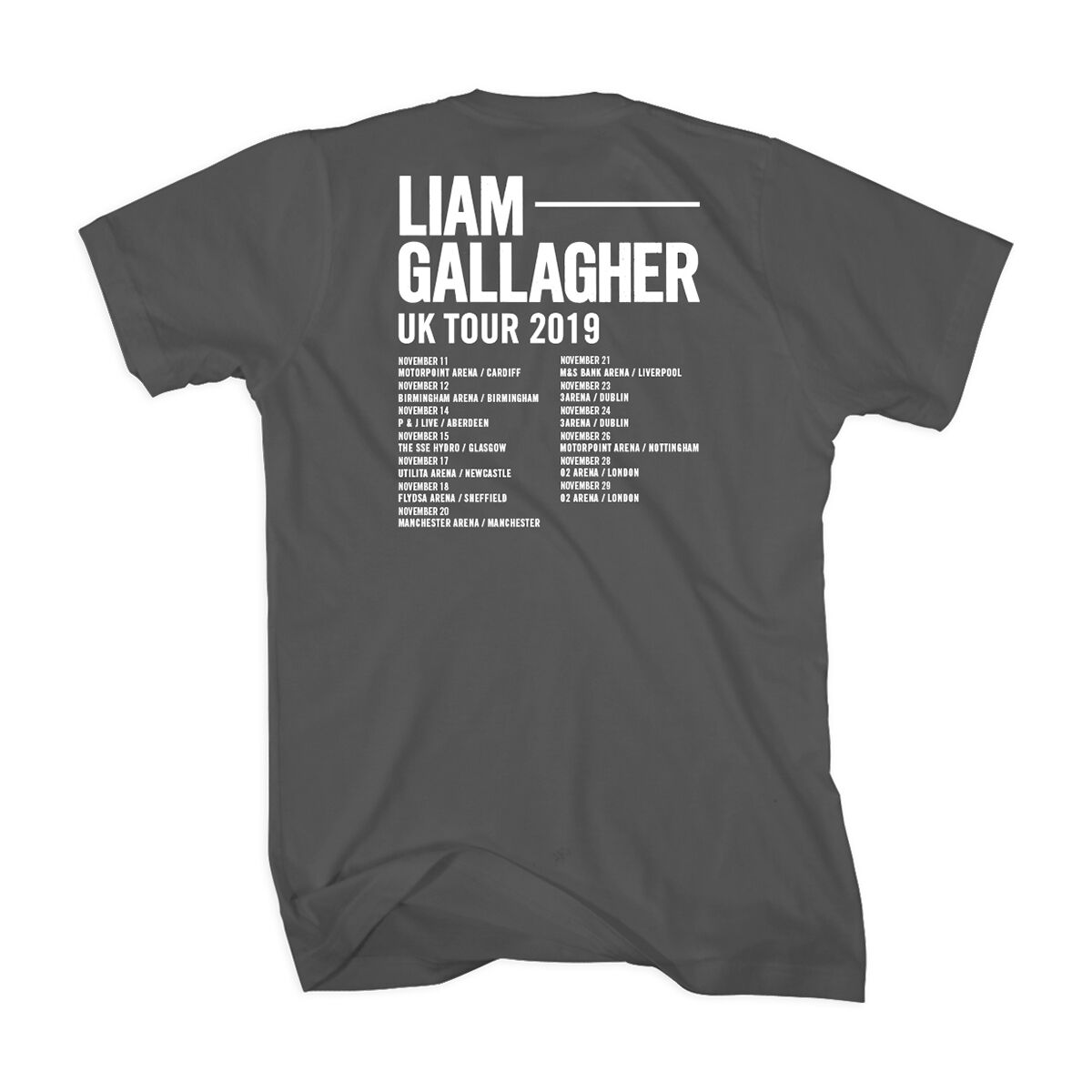 Why Me Why Not UK 2019 Tour T-shirt Charcoal