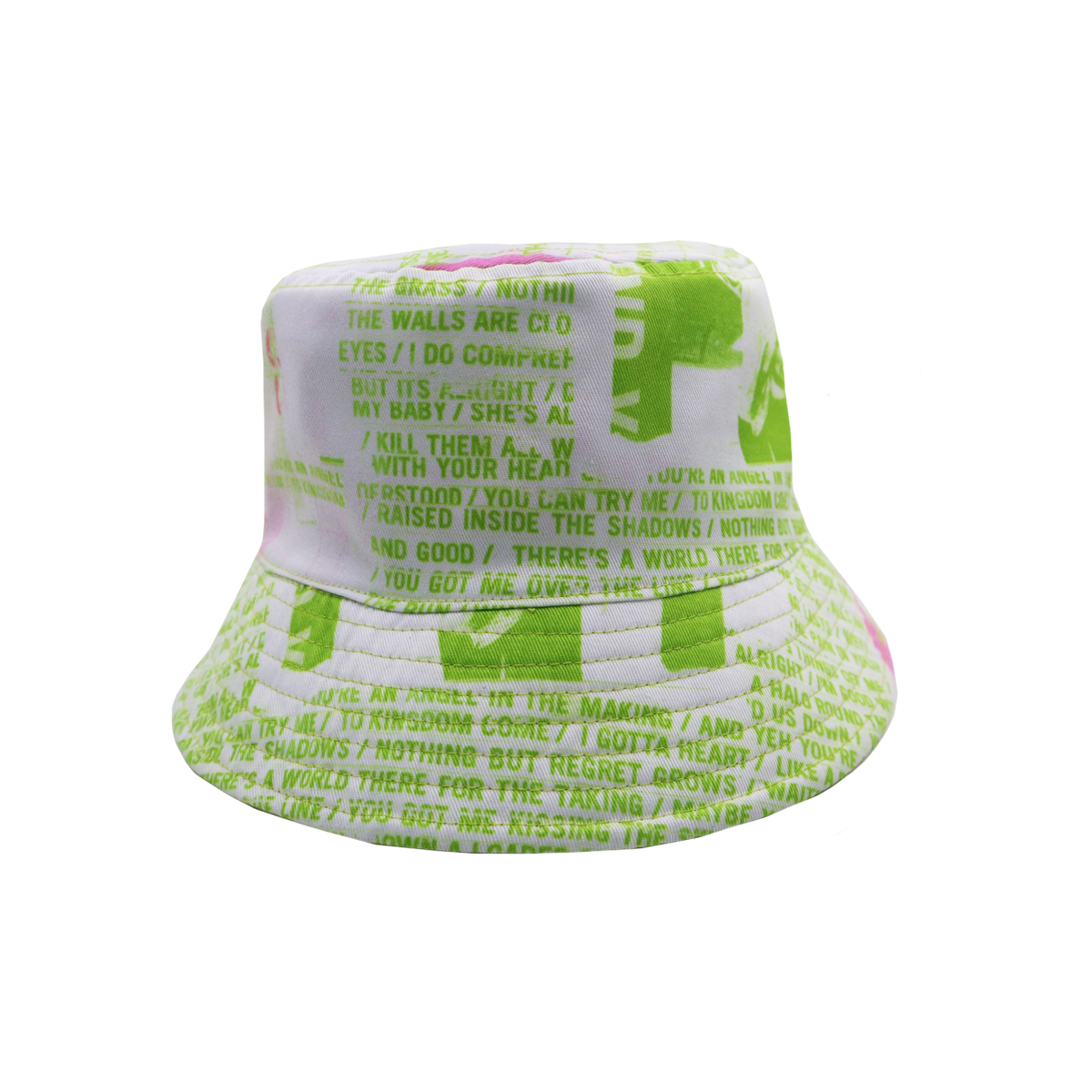 All Over Lyric Reversible Bucket Hat Yellow
