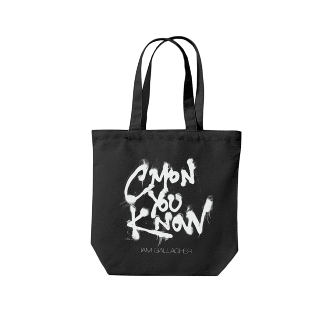 C’mon You Know Spray Paint Tote Bag Black