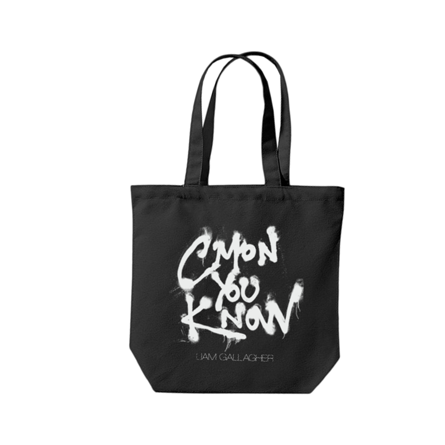 C’mon You Know Spray Paint Tote Bag Black