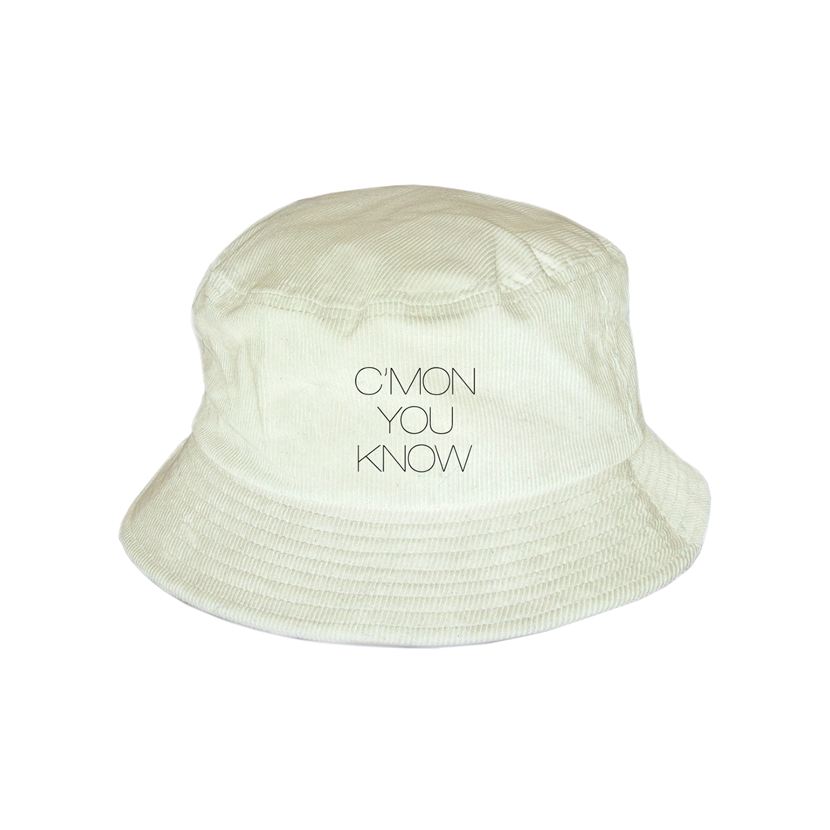 C'MON YOU KNOW Embroidered Bucket Hat White