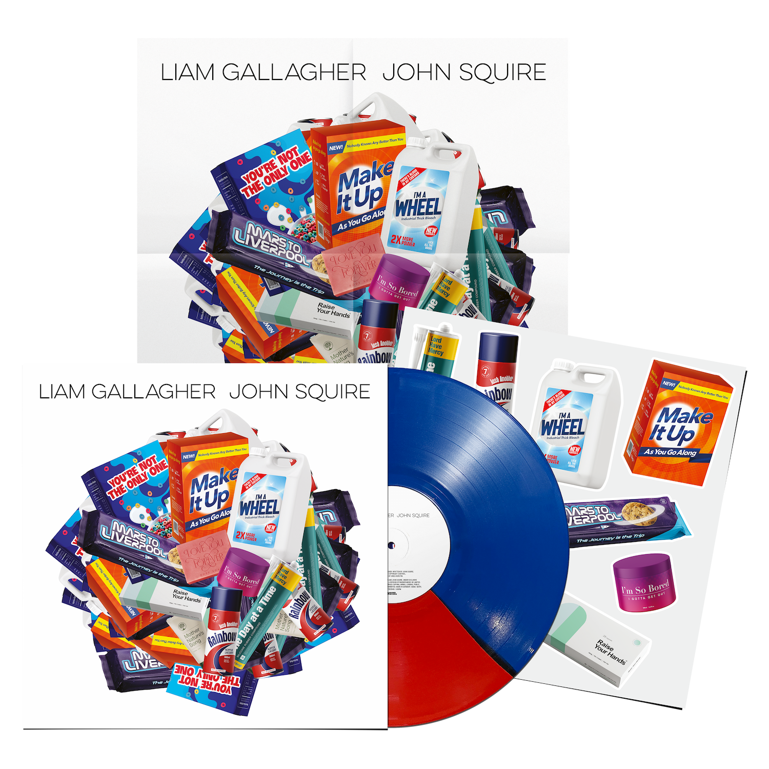 Liam Gallagher John Squire Exclusive Split Blue & Red Vinyl