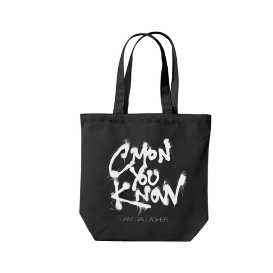 C’mon You Know Spray Paint Tote Bag Black C’mon You Know Spray Paint Tote Bag Black