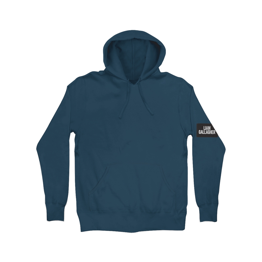 Liam Gallagher Patch Blue Hoodie | Liam Gallagher Official Store